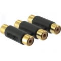 High-Quality Triple RCA Coupler for Audio/Video High-Quality Triple RCA Coupler for Audio/Video
